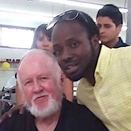 Photograph of Herb Munson with friend, Dixon Nsenglyumva.